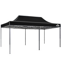 Instahut 3x6m Gazebo Pop Up Marquee, 500D Oxford Tent with Base Pods, UV & Water Resistant, Black Outdoor Event Shelter