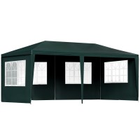 Instahut 3x6m Wedding Party Gazebo - Green Marquee Tent, UV & Water-Resistant, Steel Frame, 4 Removable Panels