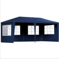 Instahut 3x6m Gazebo Marquee Tent - Blue, UV-Resistant, Waterproof, Steel Frame, Includes Carry Bag & Removable Panels