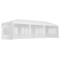 Instahut 3x9m Marquee Gazebo Tent - White Waterproof UV-Resistant Canopy with 5 Removable Panels & Carry Bag