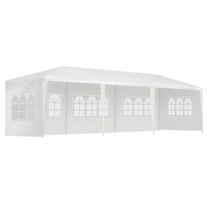 Instahut 3x9m Marquee Gazebo Tent - White Waterproof UV-Resistant Canopy with 5 Removable Panels & Carry Bag