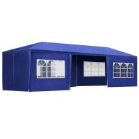 Instahut 3x9m Blue Gazebo Marquee Tent: Waterproof, UV-Resistant, 8 Panels, Steel Frame, Ideal for Weddings & Events