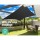 Instahut 6x7m Rectangle Shade Sail - 280GSM Black Polyethylene, 98% UV Block, Weatherproof, with Steel Buckles
