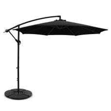 Instahut 3m Black Cantilever Outdoor Umbrella with UV50+ Protection and Sturdy Base for Beach and Garden Use Instahut 3m Black Cantilever Outdoor Umbrella with UV50+ Protection and Sturdy Base for Beach and Garden Use