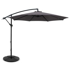 Instahut 3m Charcoal Outdoor Umbrella w/Base - UV50+ Water-Resistant Polyester Canopy, Steel Frame, Portable Design Instahut 3m Charcoal Outdoor Umbrella w/Base - UV50+ Water-Resistant Polyester Canopy, Steel Frame, Portable Design