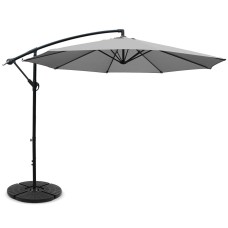 Instahut 3m Grey Cantilever Umbrella w/Base, UV50+ Polyester Canopy, Steel Frame, Water-Resistant, For Garden/Beach Instahut 3m Grey Cantilever Umbrella w/Base, UV50+ Polyester Canopy, Steel Frame, Water-Resistant, For Garden/Beach
