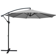Instahut 3m Cantilever Outdoor Umbrella, Grey UV50+ Polyester Canopy, Steel Frame for Garden, Beach, Patio Shade Instahut 3m Cantilever Outdoor Umbrella, Grey UV50+ Polyester Canopy, Steel Frame for Garden, Beach, Patio Shade