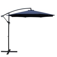 Instahut 3m Outdoor Cantilever Umbrella - UV50+ Navy Canopy, Water-Resistant Polyester, Steel Frame, Patio & Beach Use