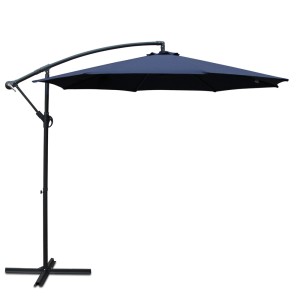 Instahut 3m Outdoor Cantilever Umbrella - UV50+ Navy Canopy, Water-Resistant Polyester, Steel Frame, Patio & Beach Use