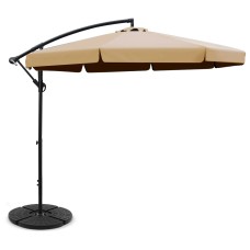 Instahut 3m Beige Cantilever Outdoor Umbrella with Base - UV50+ Water-Resistant Polyester, Steel Frame, Washable Canopy Instahut 3m Beige Cantilever Outdoor Umbrella with Base - UV50+ Water-Resistant Polyester, Steel Frame, Washable Canopy