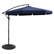 Instahut 3m Navy Cantilever Outdoor Umbrella with Base, UV50+ Protection, Water-Resistant Polyester Canopy Instahut 3m Navy Cantilever Outdoor Umbrella with Base, UV50+ Protection, Water-Resistant Polyester Canopy