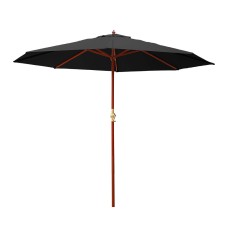 Instahut 3m Outdoor Umbrella Black, Wooden Pole, UV50+ Water-Resistant Beach Garden Patio Sun Shade Canopy Instahut 3m Outdoor Umbrella Black, Wooden Pole, UV50+ Water-Resistant Beach Garden Patio Sun Shade Canopy