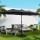 Instahut 4.57m UV50+ Black Outdoor Umbrella - Dodecagon Canopy, Steel Frame, Water-Resistant for Garden & Beach