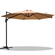 Instahut 3m Cantilever Outdoor Umbrella with 360° Tilt, UV50+ Beige Canopy, Durable Steel Frame, Water-Resistant Fabric Instahut 3m Cantilever Outdoor Umbrella with 360° Tilt, UV50+ Beige Canopy, Durable Steel Frame, Water-Resistant Fabric