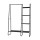 Artiss 150cm Metal Wardrobe Clothes Rack with 5 Storage Shelves, Anti-Slip Bar, Sturdy Powder-Coated Frame - Black