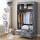 Artiss Large Grey Portable Clothes Wardrobe 90x45x170cm with 3 Drawers Tiebacks Breathable Cover Sturdy Frame