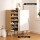Artiss Shoe Cabinet MDF Rubberwood 90x34x97cm White Grey Pine 30 Pairs Sliding Doors Organiser Stylish Entryway