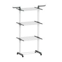 Artiss 3-Tier Foldable Clothes Drying Rack with Wheels - Sturdy, Space-Saving Design, 20kg Capacity, Easy Storage