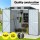 Giantz Garden Shed 1.62x1m Outdoor Storage Workshop, Galvanised Steel, Double Door, Lockable, Grey, Weatherproof