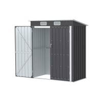 Giantz Garden Shed 1.62x1m Outdoor Storage Workshop, Galvanised Steel, Double Door, Lockable, Grey, Weatherproof