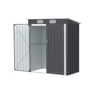 Giantz Garden Shed 1.62x1m Outdoor Storage Workshop, Galvanised Steel, Double Door, Lockable, Grey, Weatherproof
