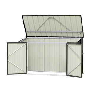Giantz Galvanised Steel Garden Shed 2.22x0.91M: Durable, Corrosion-Resistant Bike Storage with Lockable Double Doors