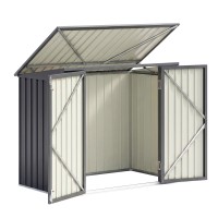 Giantz Outdoor Lockable Galvanised Steel Wheelie Bin Storage Shed for 2x240L Bins 158x101x133cm (Grey)