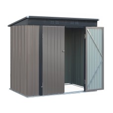 Giantz 1.95x1.31M Metal Garden Shed - Galvanised Steel, Double Doors, Sloped Roof, Weatherproof Outdoor Storage