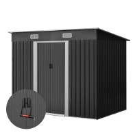 Giantz 2.38x1.31M Metal Garden Shed - Galvanised Steel, Sliding Doors, Weatherproof, Outdoor Storage & Tool Shelter