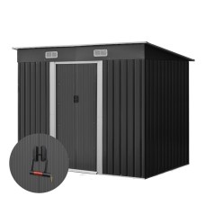 Giantz 2.38x1.31M Metal Garden Shed - Galvanised Steel, Sliding Doors, Weatherproof, Outdoor Storage & Tool Shelter