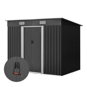 Giantz 2.38x1.31M Metal Garden Shed - Galvanised Steel, Sliding Doors, Weatherproof, Outdoor Storage & Tool Shelter