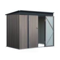 Giantz 2.31x1.31M Metal Garden Shed - Galvanised Steel, Double Doors, Weatherproof, Easy Assembly, Brown Outdoor Storage