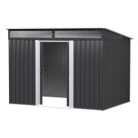 Giantz 2.60x1.95M Outdoor Garden Shed, Galvanised Steel, UV-Protecting Panels, Double Sliding Doors, Easy Assembly