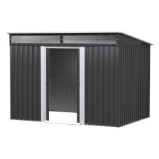 Giantz 2.60x1.95M Outdoor Garden Shed, Galvanised Steel, UV-Protecting Panels, Double Sliding Doors, Easy Assembly