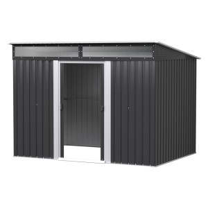 Giantz 2.60x1.95M Outdoor Garden Shed, Galvanised Steel, UV-Protecting Panels, Double Sliding Doors, Easy Assembly