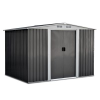 Giantz 2.58x2.07M Metal Garden Shed - Galvanised Steel, Sliding Doors, Weatherproof, Ventilated Outdoor Storage