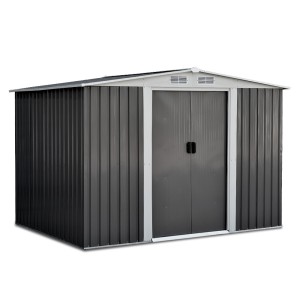 Giantz 2.58x2.07M Metal Garden Shed - Galvanised Steel, Sliding Doors, Weatherproof, Ventilated Outdoor Storage