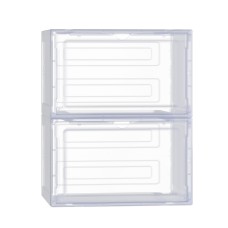 Artiss Stackable Shoe Box Set of 2 - Magnetic Door, PP Plastic, 2.5kg Capacity, 36x29x22cm, Easy Assembly, 1