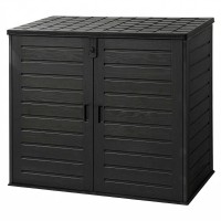 Gardeon 1170L Lockable Outdoor Storage Box Weatherproof PP Cabinet Triple Door Black 140x82x121cm 1170L