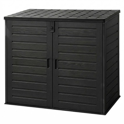 Gardeon 1170L Lockable Outdoor Storage Box Weatherproof PP Cabinet Triple Door Black 140x82x121cm 1170L