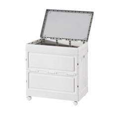 Gardeon 159L All-Weather Outdoor Storage Box with Wheels, Portable & Foldable, Durable PP Material, 62x39x64.5cm Beige