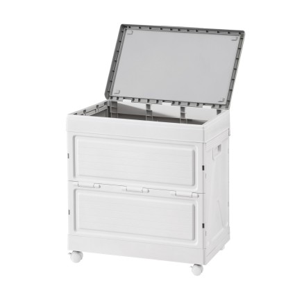 Gardeon 159L All-Weather Outdoor Storage Box with Wheels, Portable & Foldable, Durable PP Material, 62x39x64.5cm Beige