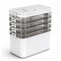 Artiss 5-Tier Clear Plastic Storage Box Detachable Layers with Handle Sealing Buckle Stackable 30x16.5x31cm