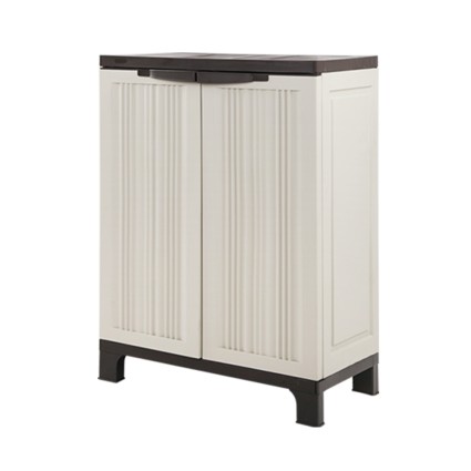 Gardeon Outdoor Storage Cabinet Box – 92cm Lockable Beige Cupboard with Adjustable Shelf, Weather-Resistant Design
