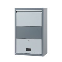Gardeon Parcel Drop Box, Steel, 47x27x75cm, Grey, Secure Package Delivery, Water-Resistant, Large Capacity