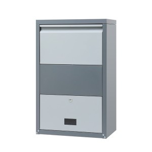 Gardeon Parcel Drop Box, Steel, 47x27x75cm, Grey, Secure Package Delivery, Water-Resistant, Large Capacity