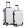 Wanderlite 2pcs Luggage Trolley Set, ABS Hard Shell, 20" & 28", White, TSA Lock, Lightweight, Travel Suitcase Combo