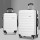 Wanderlite 2pcs Luggage Trolley Set, ABS Hard Shell, 20" & 28", White, TSA Lock, Lightweight, Travel Suitcase Combo