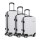 Wanderlite 3-Piece Luggage Trolley Set, ABS Hard Shell, Sizes 28" 24" 20", White, TSA Locks, Lightweight Spinner Wheels