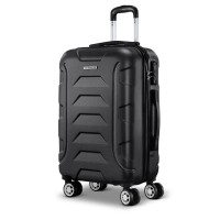 Wanderlite Luggage Trolley, ABS Hard Case, 20" Black, Lightweight 55cm Suitcase with TSA Lock & 360° Spinner Wheels